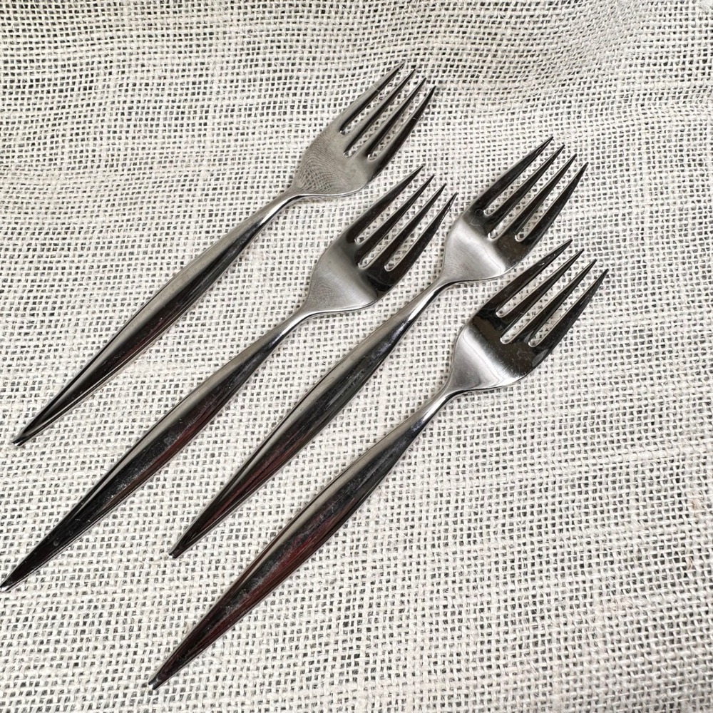 EbbTide Stainless USA Salad Forks Set of 4 Mid Century Modern Flatware replace